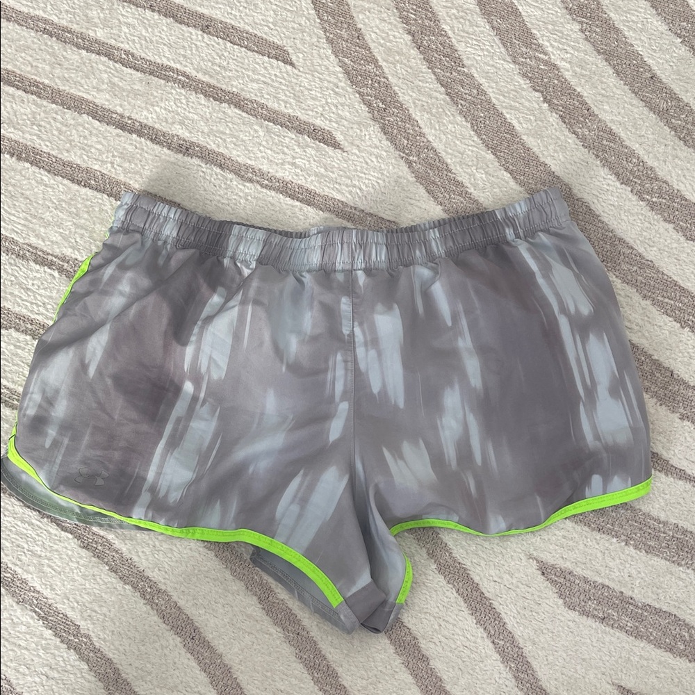 Under Armour Gray Women's Shorts with Neon Green Trim